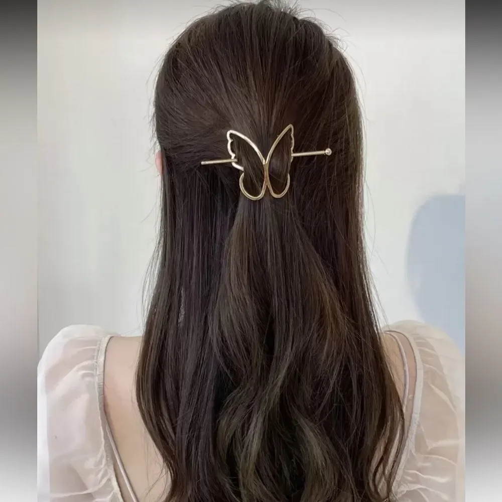 Gold Butterfly Hair Pin A1612